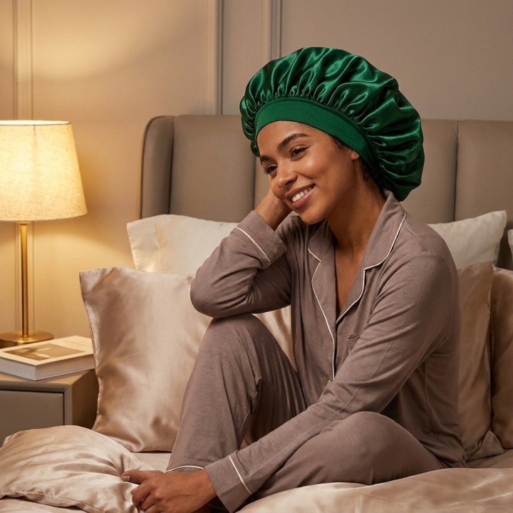 Gorro De Satín Para Dormir Anti Frizz Protección Cabello