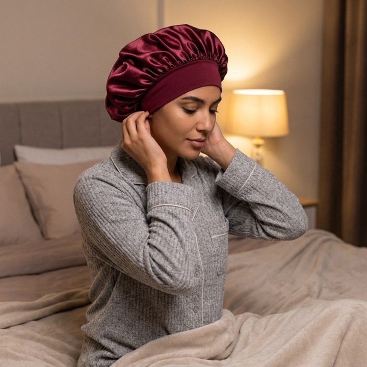 Gorro De Satín Para Dormir Anti Frizz Protección Cabello