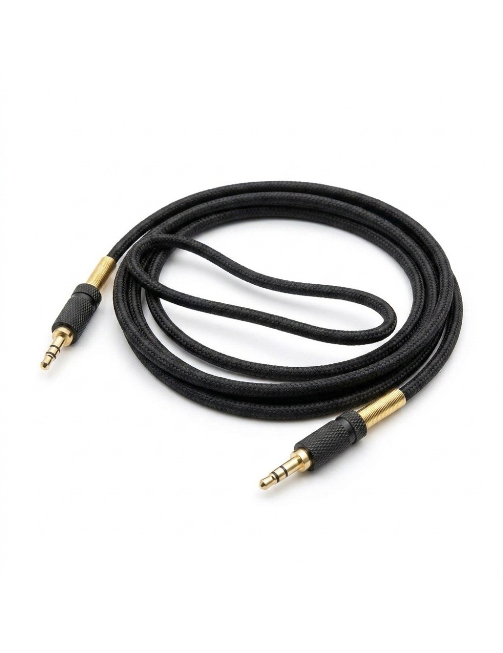 Cable Auxiliar 3.5mm 1m Nylon Trenzado Premium Punta Dorada