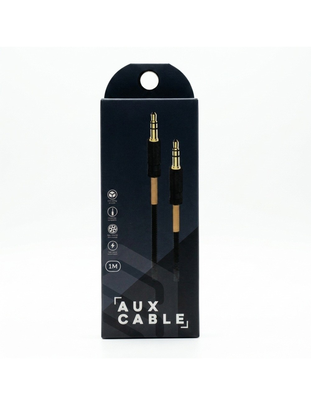 Cable Auxiliar 3.5mm 1m Nylon Trenzado Premium Punta Dorada