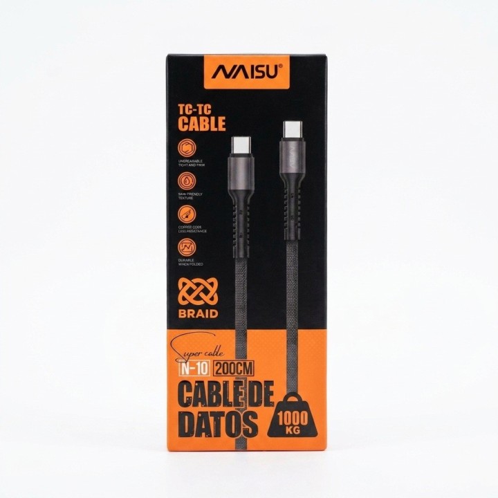 Cable Tipo C A Tipo C 2 Metros Carga Rapida N-10