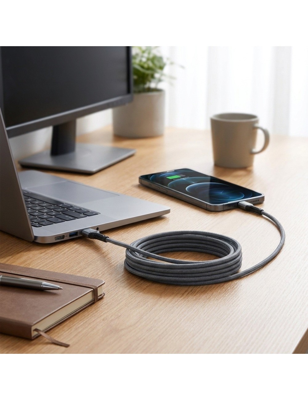 Cable Tipo C A Tipo Usb 2 Metros Carga Rapida N-10
