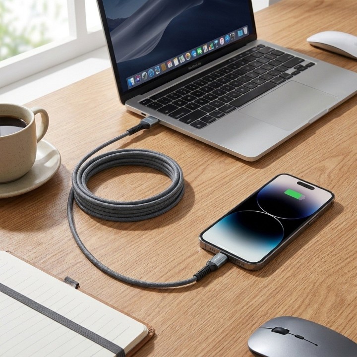 Cable Tipo C A Tipo Usb 2 Metros Carga Rapida N-10