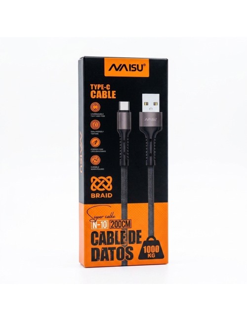 Cable Tipo C A Tipo Usb 2 Metros Carga Rapida N-10