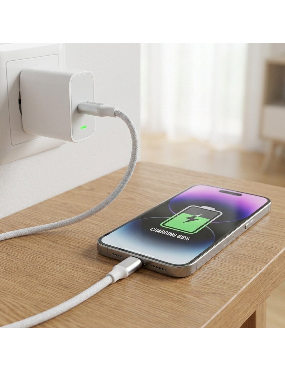 Cable Usb-c A Usb-c D15t 60w 1m Carga Rápida Trenzado