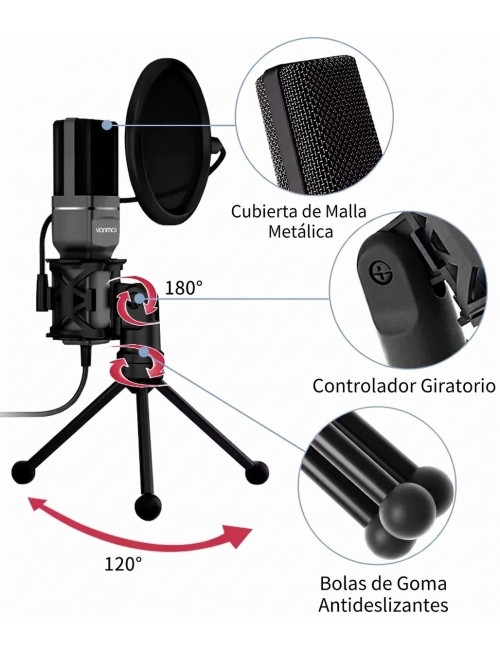 Micrófono Gamer Yanmai Sf-777r Rgb Usb Pc Condensador Pop