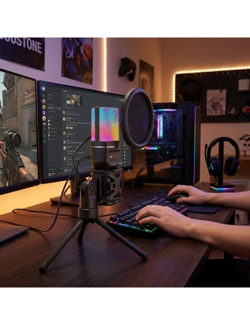 Micrófono Gamer Yanmai Sf-777r Rgb Usb Pc Condensador Pop