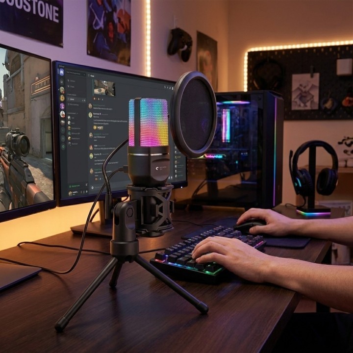 Micrófono Gamer Yanmai Sf-777r Rgb Usb Pc Condensador Pop