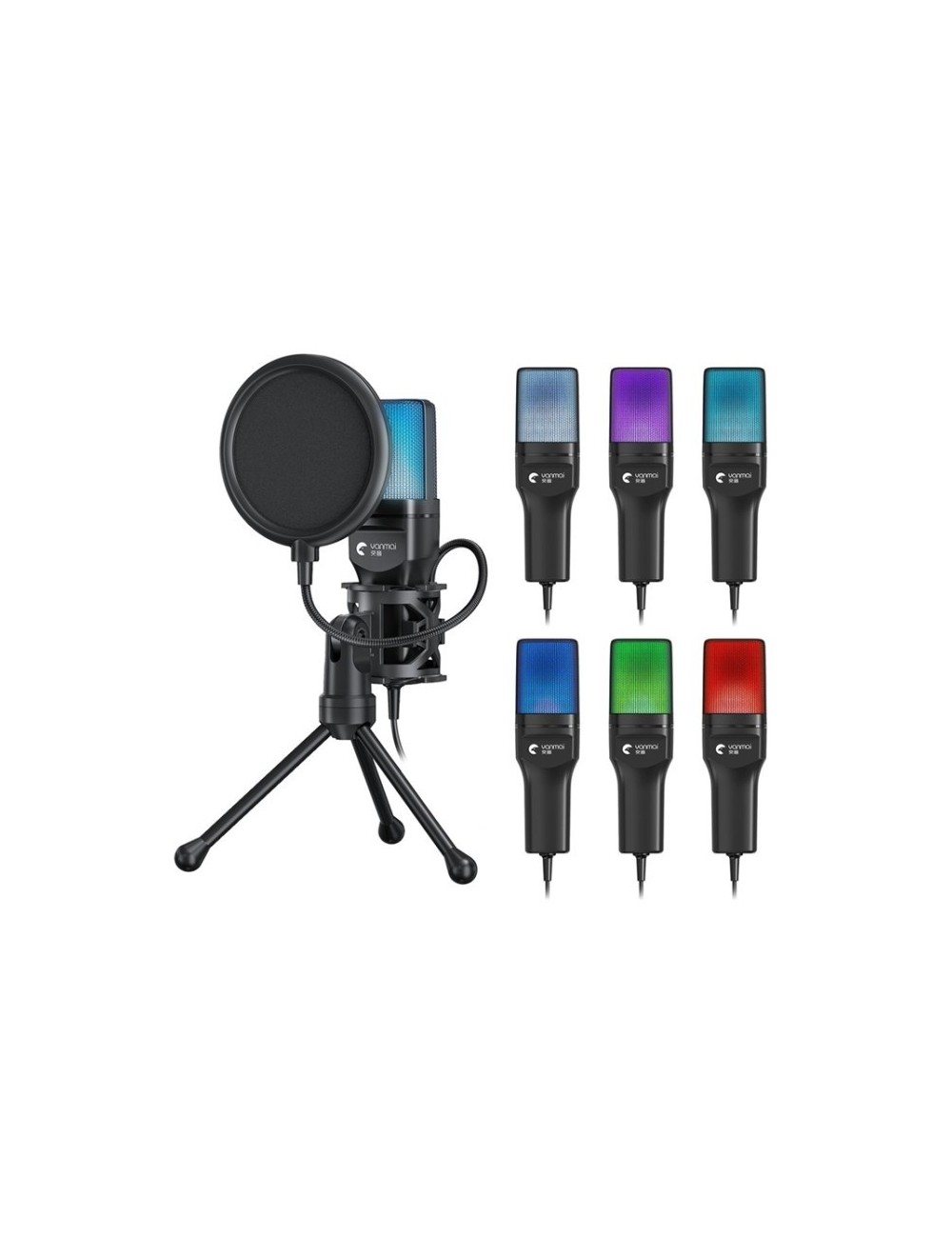 Micrófono Gamer Yanmai Sf-777r Rgb Usb Pc Condensador Pop