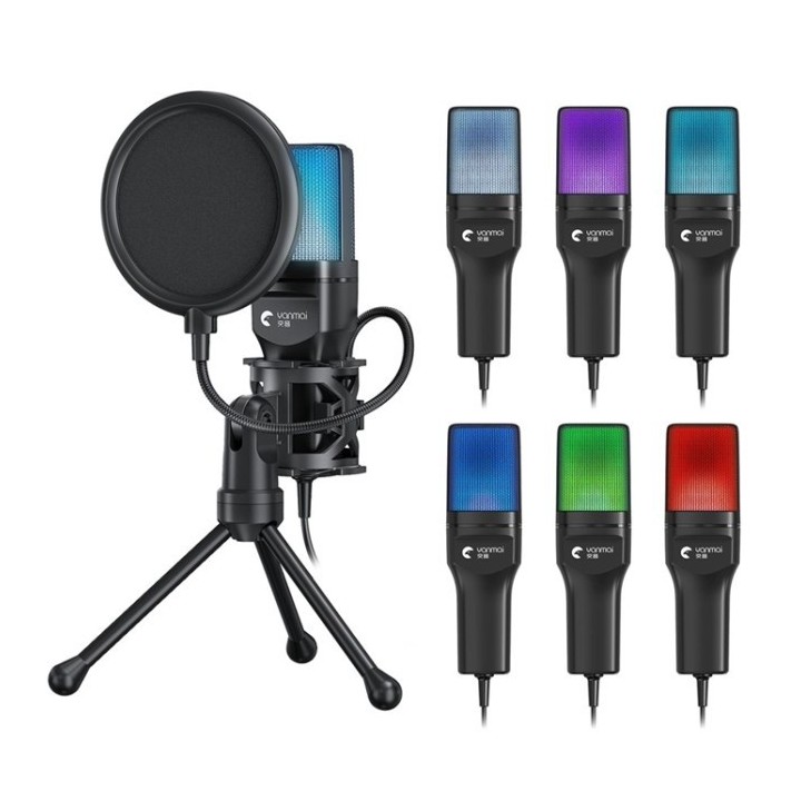 Micrófono Gamer Yanmai Sf-777r Rgb Usb Pc Condensador Pop