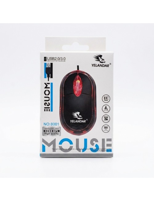 Título Mouse Óptico 8001 Alámbrico Usb 3200 Dpi Ergonómico