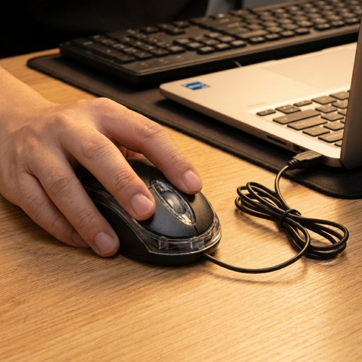 Título Mouse Óptico 8001 Alámbrico Usb 3200 Dpi Ergonómico