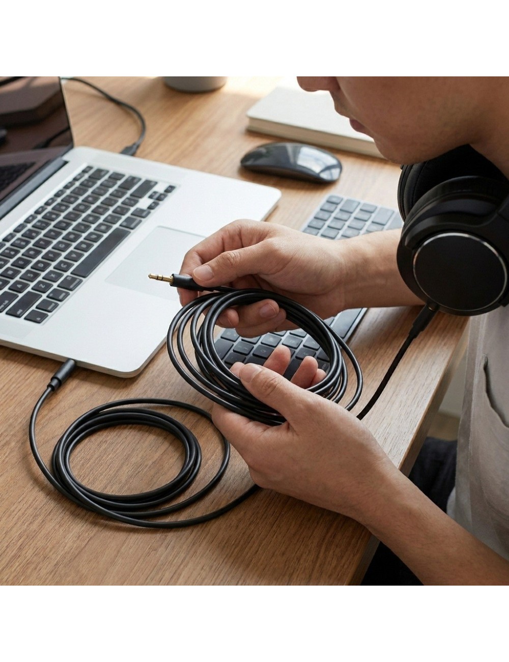 Cable Auxiliar X5b 3.5mm Hi-res Audio 1 Metro Negro