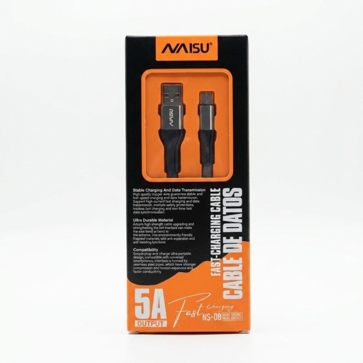 Cable Usb A Tipo C Ns-08 1 Metro Trenzado Carga Rápida