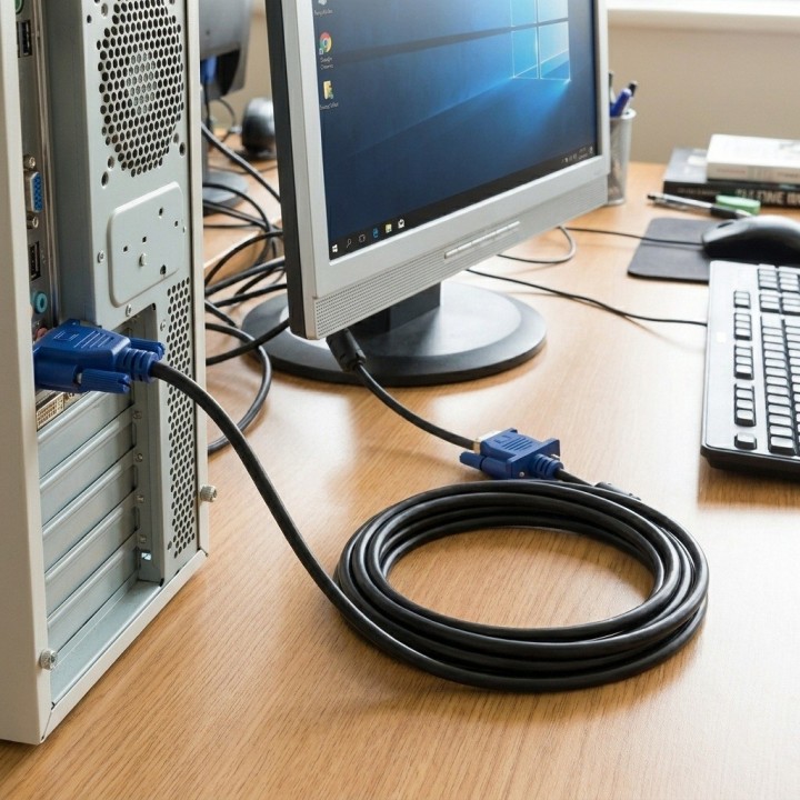 Cable Vga A Vga De 1.5m Con Doble Filtro De Ferrita