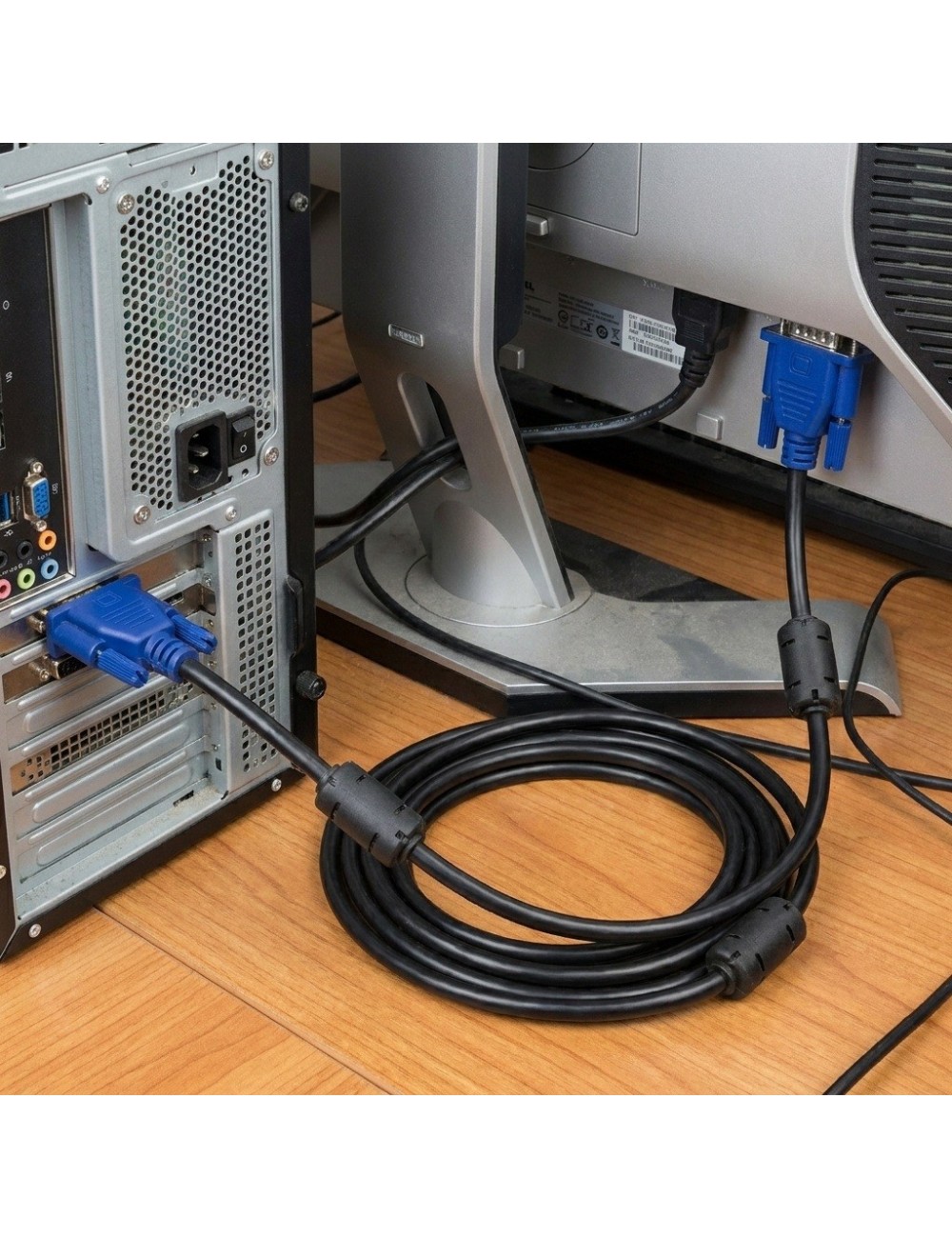 Cable Vga A Vga De 1.5m Con Doble Filtro De Ferrita