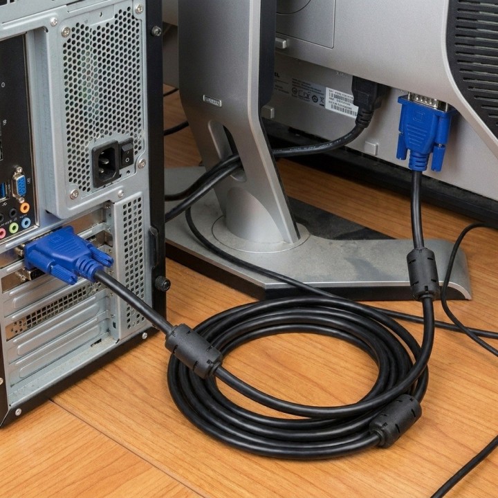 Cable Vga A Vga De 1.5m Con Doble Filtro De Ferrita