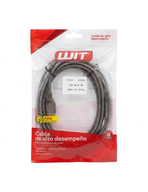 Extensión Cable Usb 2.0 3 Metros Alta Velocidad M A H