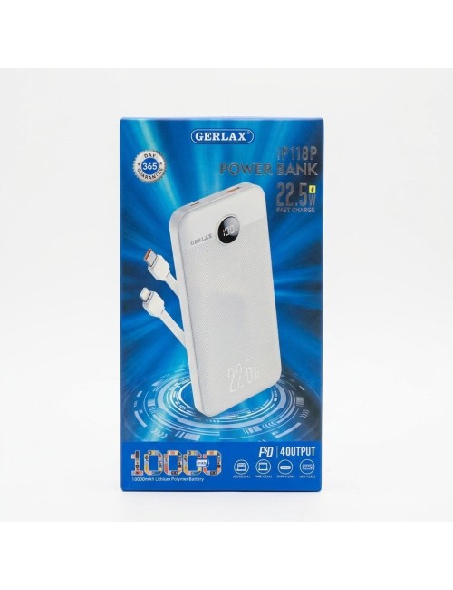 Power Bank P118p 10000mah 22.5w Cables Incorporados