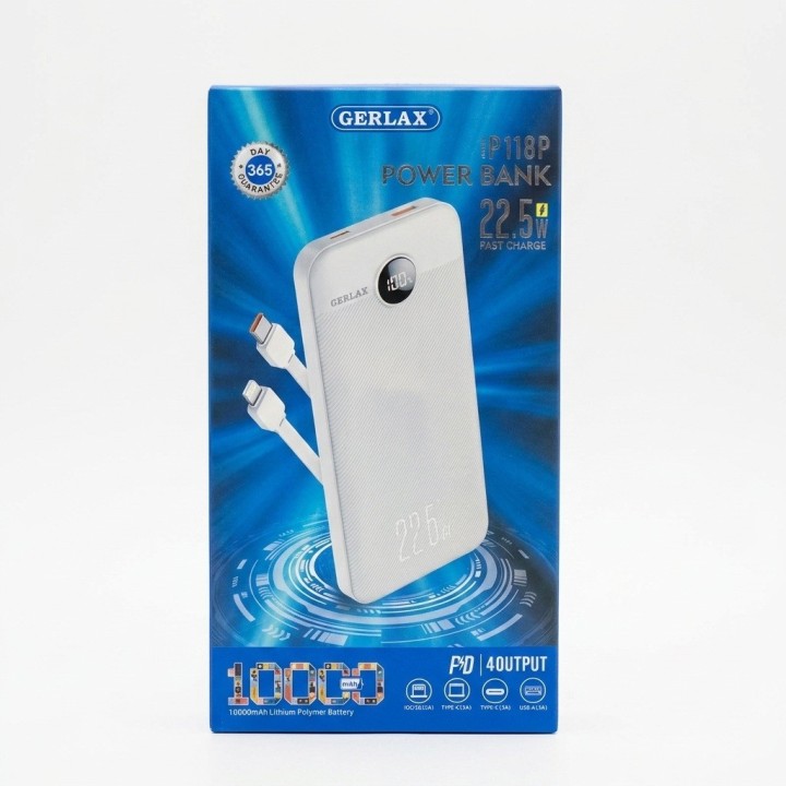 Power Bank P118p 10000mah 22.5w Cables Incorporados