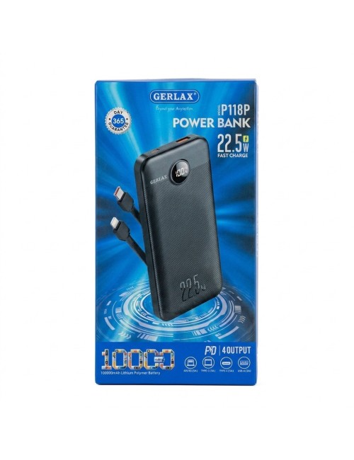 Power Bank P118p 10000mah 22.5w Cables Incorporados