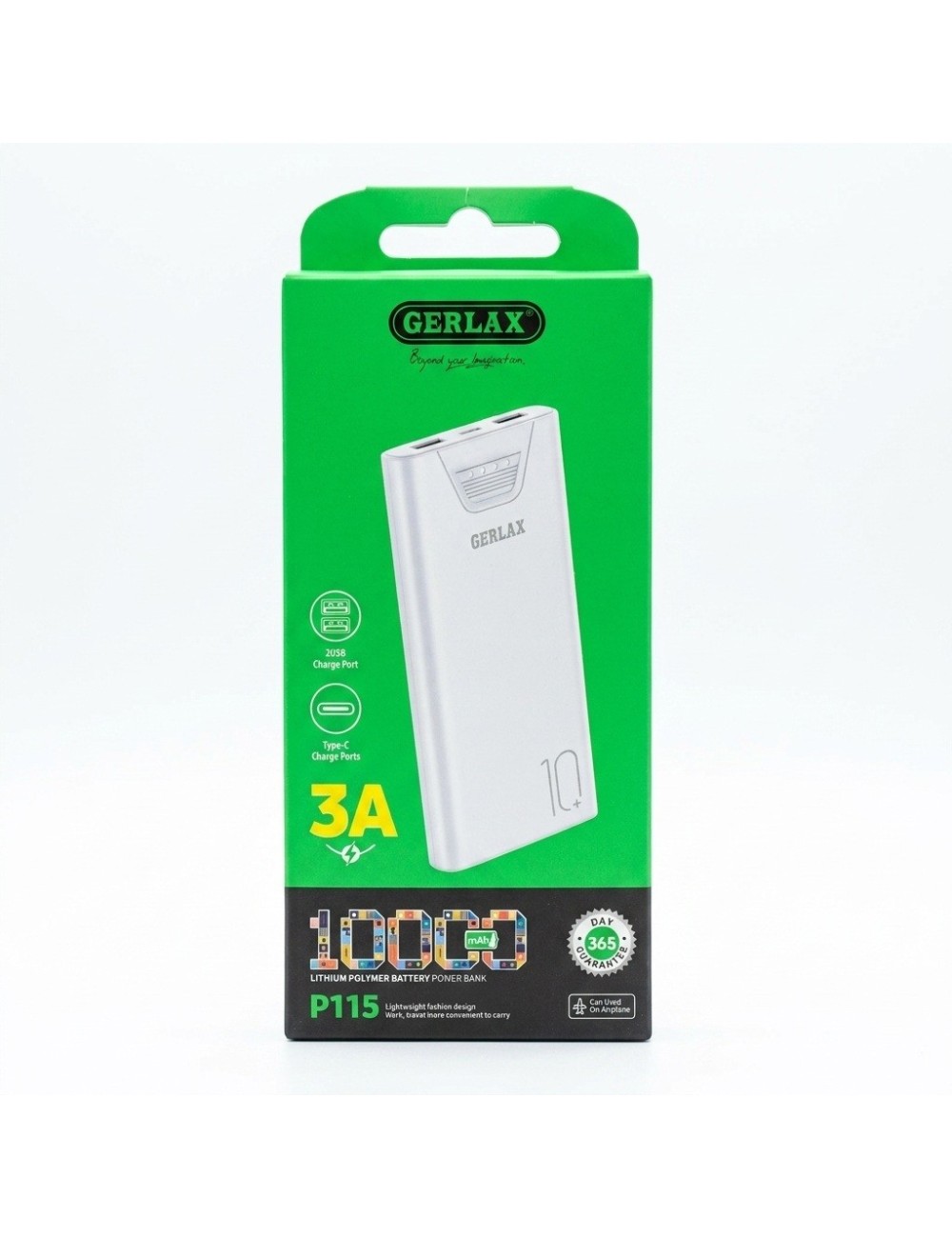 Power Bank P115 10000mah Carga Rápida 3a Aeropuerto