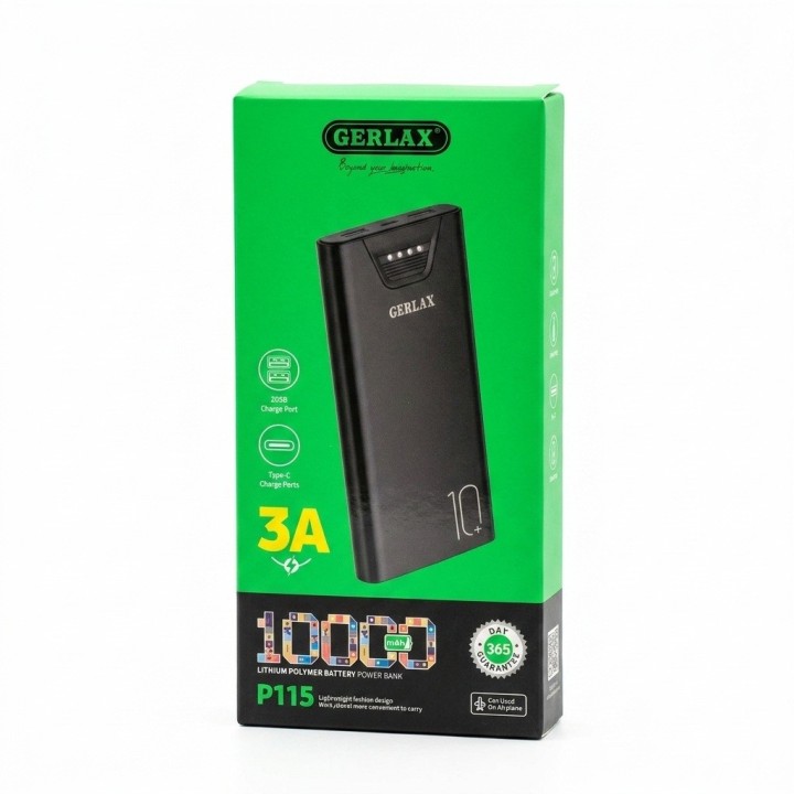 Power Bank P115 10000mah Carga Rápida 3a Aeropuerto