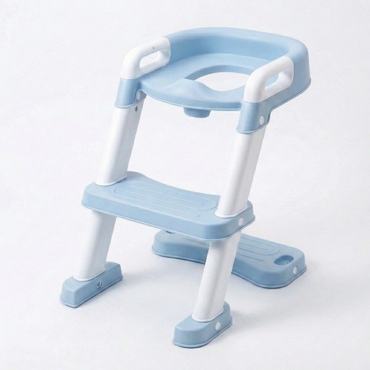 Asiento Reductor Baño Bebé Con Escalera Plegable Y Manijas
