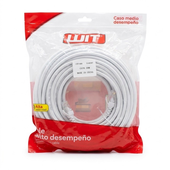 Cable De Red Ethernet Utp 30 Metros Blanco