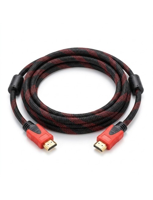 Cable Hdmi 4k 3 Metros Trenzado Punta Dorada Filtro Ferrita