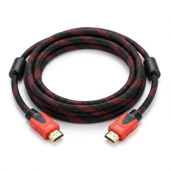 Cable Hdmi 4k 3 Metros Trenzado Punta Dorada Filtro Ferrita