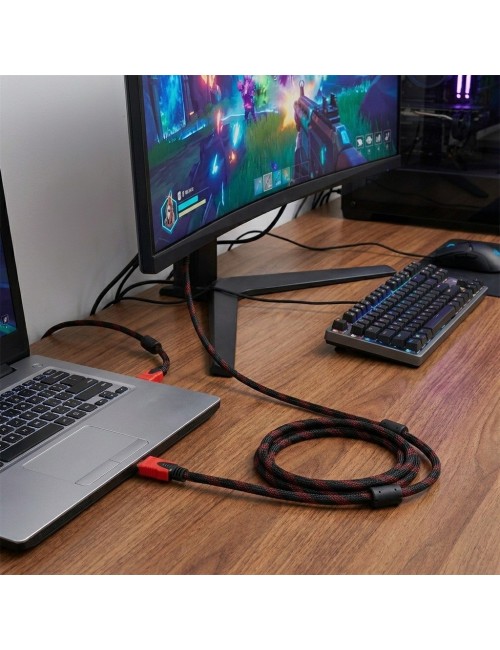 Cable Hdmi 4k 3 Metros Trenzado Punta Dorada Filtro Ferrita