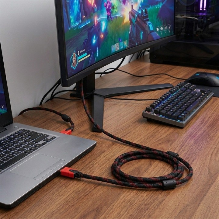 Cable Hdmi 4k 3 Metros Trenzado Punta Dorada Filtro Ferrita