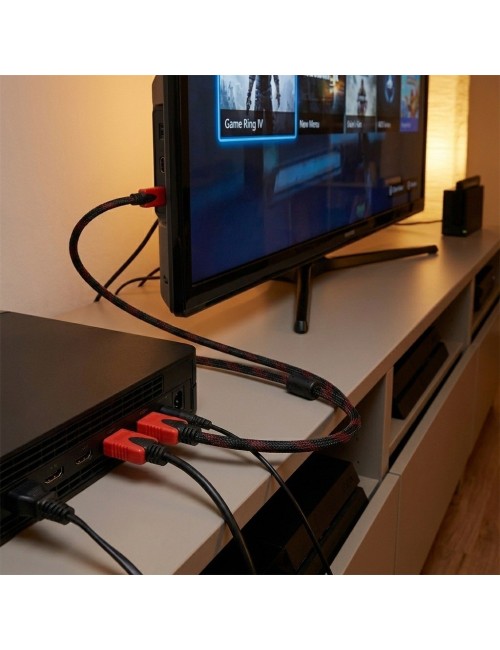 Cable Hdmi 4k 3 Metros Trenzado Punta Dorada Filtro Ferrita