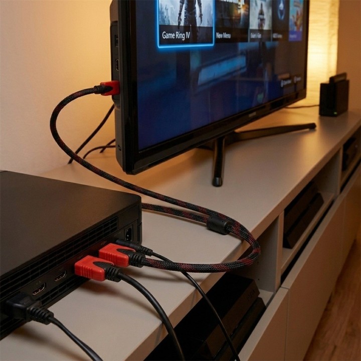 Cable Hdmi 4k 3 Metros Trenzado Punta Dorada Filtro Ferrita