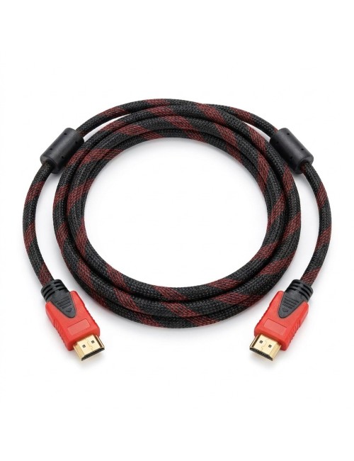 Cable Hdmi 4k 3 Metros Trenzado Punta Dorada Filtro Ferrita