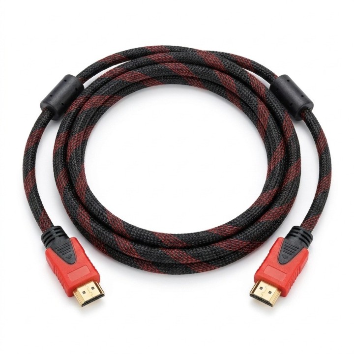 Cable Hdmi 4k 3 Metros Trenzado Punta Dorada Filtro Ferrita