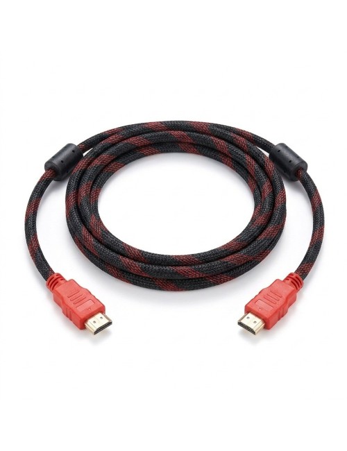 Cable Hdmi 4k 3 Metros Trenzado Punta Dorada Filtro Ferrita