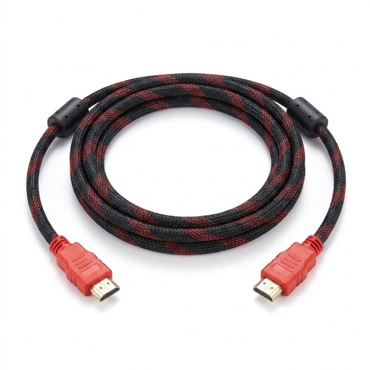 Cable Hdmi 4k 3 Metros Trenzado Punta Dorada Filtro Ferrita