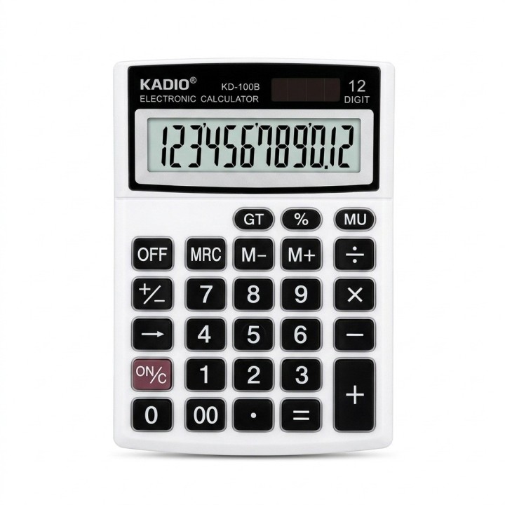 Calculadora Kadio Kd-100b 12 Dígitos Solar Oficina Portable