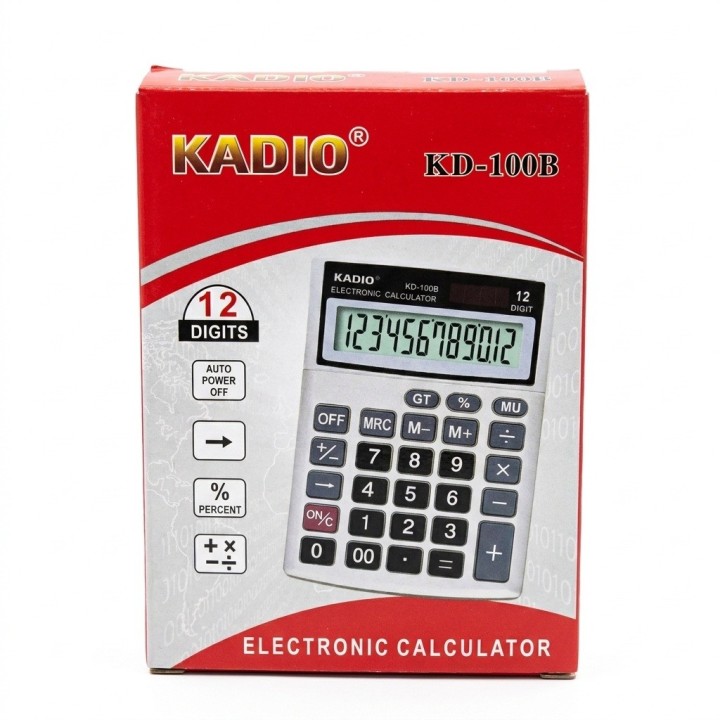 Calculadora Kadio Kd-100b 12 Dígitos Solar Oficina Portable