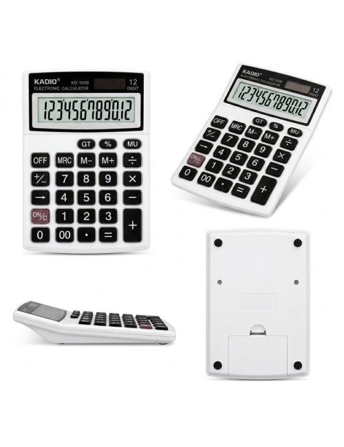 Calculadora Kadio Kd-100b 12 Dígitos Solar Oficina Portable