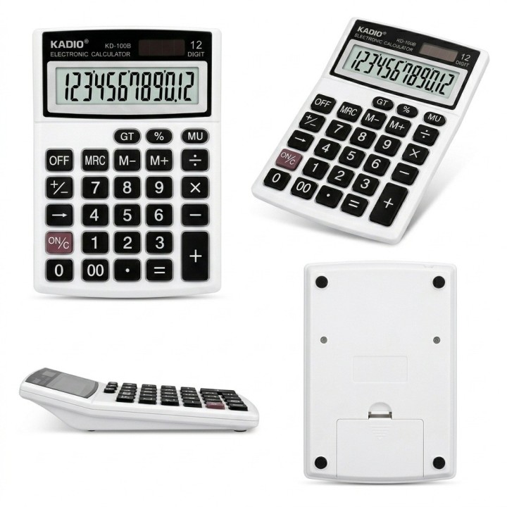 Calculadora Kadio Kd-100b 12 Dígitos Solar Oficina Portable