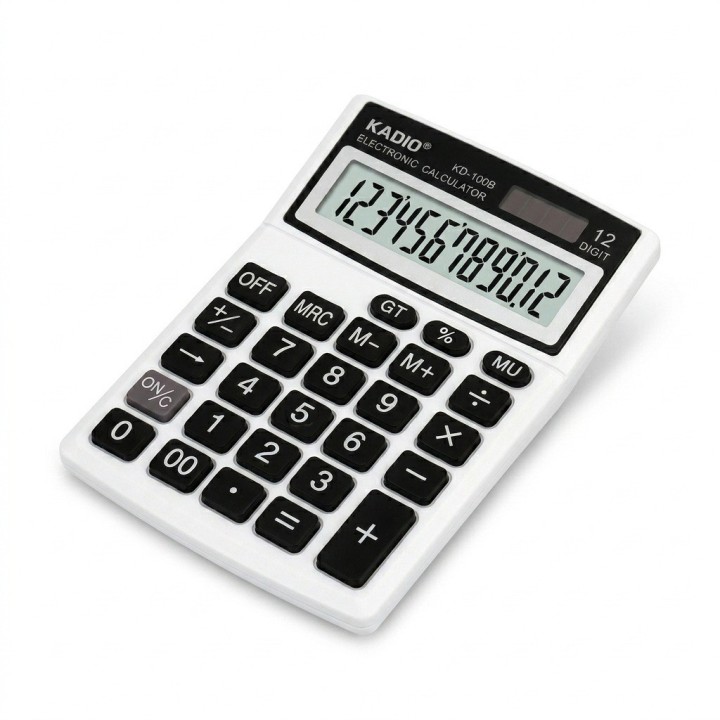 Calculadora Kadio Kd-100b 12 Dígitos Solar Oficina Portable