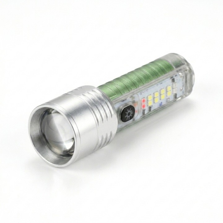 Linterna Multifuncional Zj-1658 Zoom Recargable Tipo C