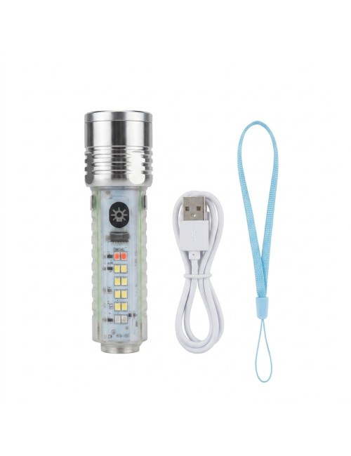 Linterna Multifuncional Zj-1658 Zoom Recargable Tipo C