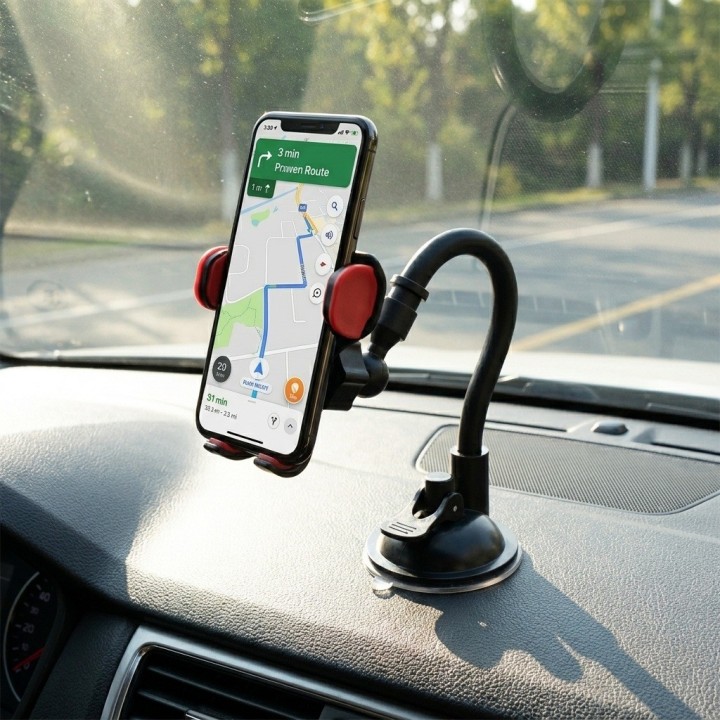 Soporte Celular Carro Brazo Flexible Ventosa Universal 360