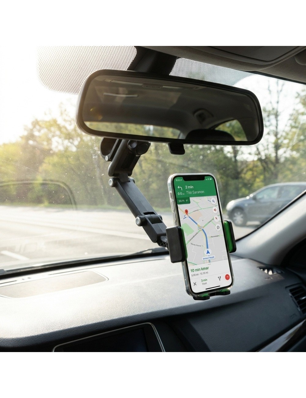 Soporte Celular Carro Parasol Espejo Retrovisor 360 Grados