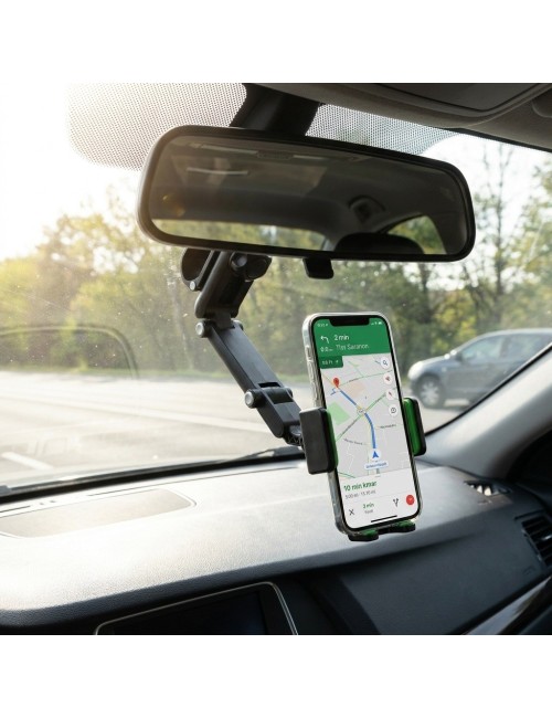 Soporte Celular Carro Parasol Espejo Retrovisor 360 Grados