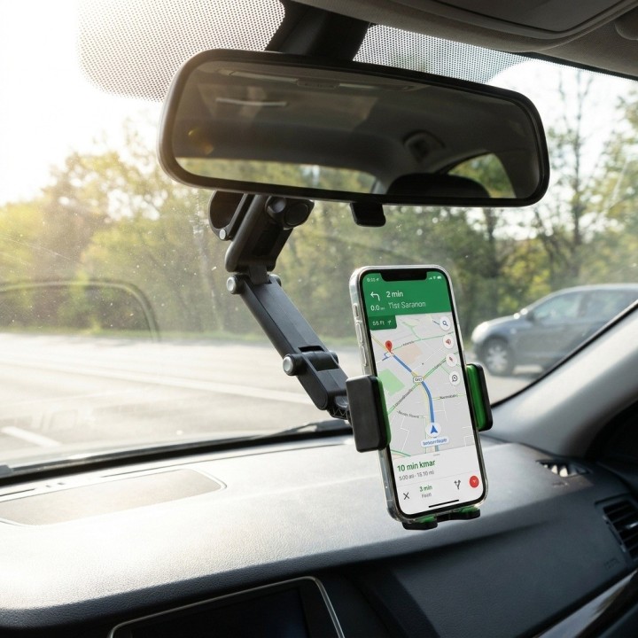 Soporte Celular Carro Parasol Espejo Retrovisor 360 Grados